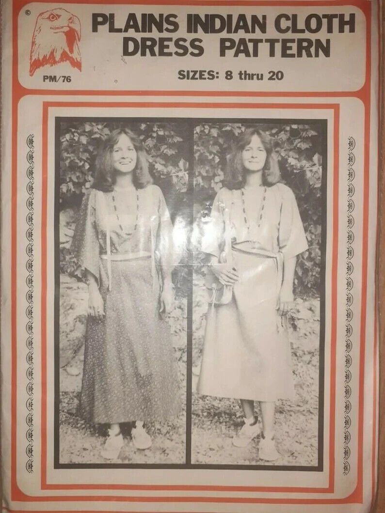 Uncut Eagle View Uncut Sewing Pattern 8-20 Plains Indian Cloth Dress (Caftan)