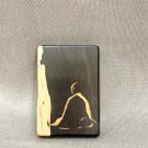 "Wall facing" ebony inlaid silver listing