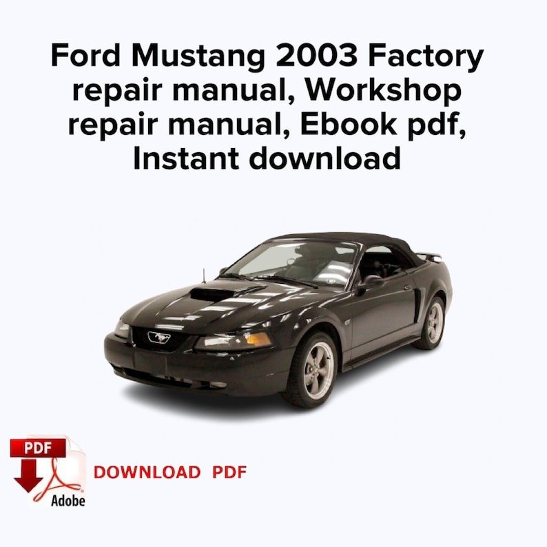Ford Mustang 2003 Factory service repair manual, Workshop repair manual, Ebook pdf, Instant download