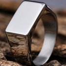 Men's Hip Hop Rectangular Mirror Solid Color Rings