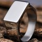 Men's Hip Hop Rectangular Mirror Solid Color Rings
