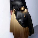 Women's Golden Tears Black Girl Art Print Maxi Dress
