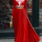 Women's Red Elephant Print Long Sleeve Maxi Dress