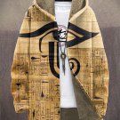 Men's Retro Tribe Totem Print Fleece Lined Hooded Trench Coat