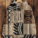 Women's Abstract Lines Geometry Print Hooded Sweatshirt