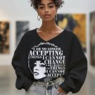 Women's Angela Davis Portrait Print Casual V Neck Sweatshirt