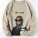 Women's Be Cool Art Print Casual Sweatshirt