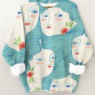 Women's Beautiful Girl Art Print Casual Sweatshirt