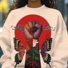 Women's Black Pride Girl Power Art Print Casual Sweatshirt