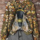 Women's Bumblebee Floral Print Casual Sweatshirt