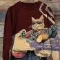 Women's Cat Pilot Fantasy Art Print Casual Sweatshirt