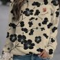 Women's Cherry Blossom Japanese Lino Art Vintage Sweatshirt