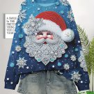 Women's Christmas Santa Snowflakes Pattern Print Casual Sweatshirt