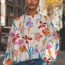 Women's Colorful Flowers Print Casual Sweatshirt