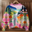 Women's Floral Natural Landscape Art Print Casual Sweatshirt