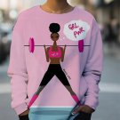 Women's Girl Power Weightlifting Print Casual Sweatshirt