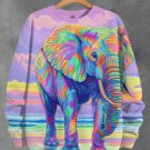 Women's Hippie Art Elephant Print Casual Sweatshirt