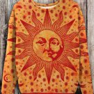 Women's Hippie Sun Retro Art Print Cozy Sweatshirt