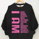 Women's I Am Black Woman Beautiful Magic Unapologetic Print Casual Sweatshirt