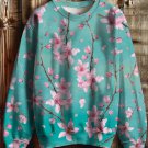 Women's Japanese Art Cherry Blossom Print Casual Sweatshirt
