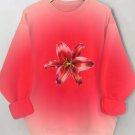 Women's Lily Flower Gradient Color Print Casual Sweatshirt