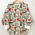 Women's Love Letter Pattern Print Casual Sweatshirt