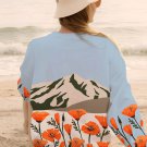 Women's Mountains Flowers Nature Art Print Cozy Sweatshirt