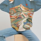 Women's Natural Landscape Painting Print Cozy Sweatshirt