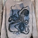 Women's Octopus Painting Print Casual Sweatshirt