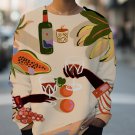 Women's Pleasant Black Afternoon Tea Art Print Casual Sweatshirt