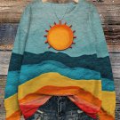 Women's The Sun In The Mountains Art Print Casual Sweatshirt