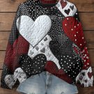 Women's Valentine's Day Love Pattern Casual Sweatshirt