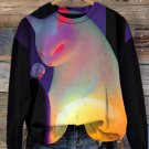 Women's White Cat And Cartoon Anime Girl Art Print Casual Sweatshirt
