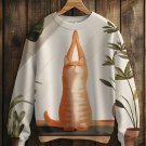 Women's Yoga Cat Art Print Casual Sweatshirt