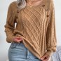 Women's Casual Button Decor Loose Cable Knit Sweater
