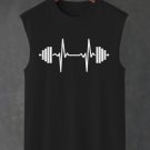Men's Barbell And Music Print Tank Top