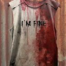 Men's Bloody I'm Fine Halloween Print Tank Top