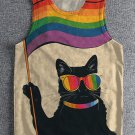 Men's Cats Support Love And Peace Art Print Tank Top