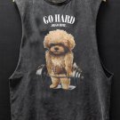 Men's Go Hard Or Go Home Dog Weightlifting Art Print Tank Top
