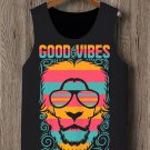Men's Good Vibes Hawaiian Vacation Lion Art Print Tank Top