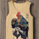 Men's Japanese Funny Cock Samurai Art Print Casual Tank Top
