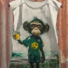 Men's Monkey Football Players Drinking Beer Oil Painting Print Tank Top