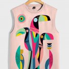 Men's Multicolor Tropical Toucan Abstract Art Print Tank Top