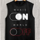 Men's Music On World Off Print Tank Top