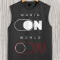 Men's Music On World Off Print Tank Top