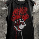 Men's Never Give Up Fist Print Workout Tank Top