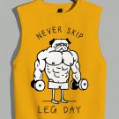 Men's Never Skip Leg Day French Bulldog Fitness Art Print Tank Top
