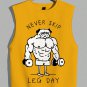 Men's Never Skip Leg Day French Bulldog Fitness Art Print Tank Top