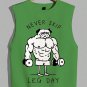 Men's Never Skip Leg Day French Bulldog Fitness Art Print Tank Top