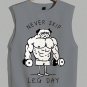 Men's Never Skip Leg Day French Bulldog Fitness Art Print Tank Top